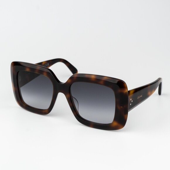 Celine 3 DOTS Women Sunglasses Havana Gradient Smoke Geometric CL40263I 53B - Picture 2 of 12